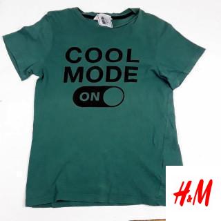 T shirt MC vert imprimé écriture noire
