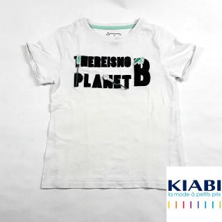 T shirt MC blanc "There is no planet B"