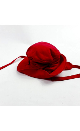 Chapeau rouge à fleurs T46