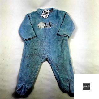 Pyjama en coton 1 pièce bleu ciel chat