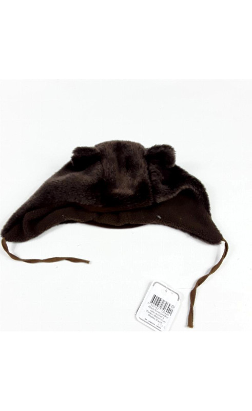 Bonnet à cordon marron avec oreilles d'ours