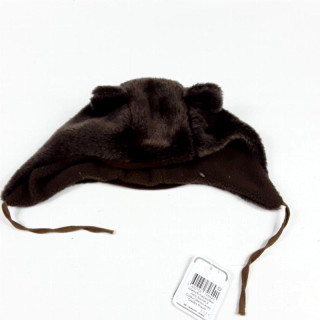 Bonnet à cordon marron avec oreilles d'ours