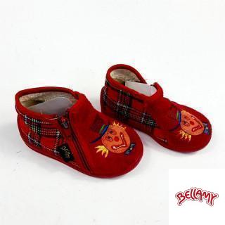 Chaussons rouges clown écossais