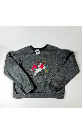 Pull gris licorne "New day,...