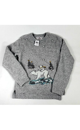 Pull gris clair ours...
