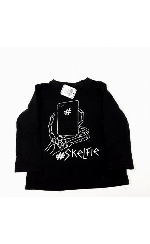 T shirt ML noir "Skelfie"