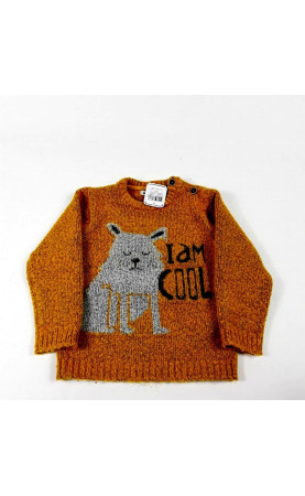 Pull moutarde "I am cool"