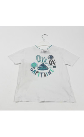 T-shirt MC blanc motif mer