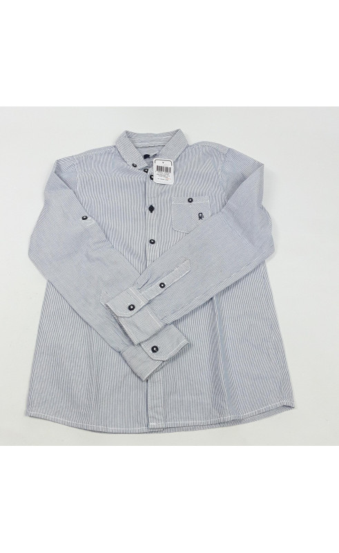 Chemise rayé bleu/blanc avec poche
