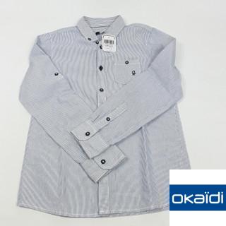 Chemise rayé bleu/blanc avec poche