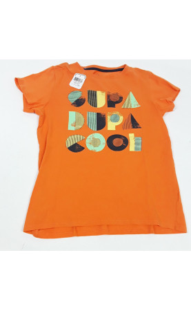 T shirt ML orange écriture...