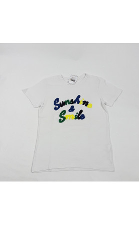 T-shirt MC blanc " sunshine & smile"