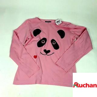 T shirt ML rose pâle imprimé panda