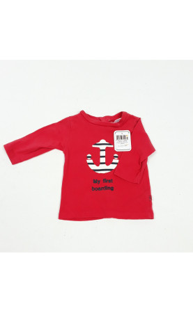 t-shirt ml rouge imprime encre