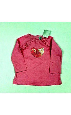 T-shirt rose avec coeur...