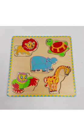 Puzzle à encastrer en relief "lion,tortue,elephant,girafe.."
