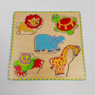 Puzzle à encastrer en relief "lion,tortue,elephant,girafe.."