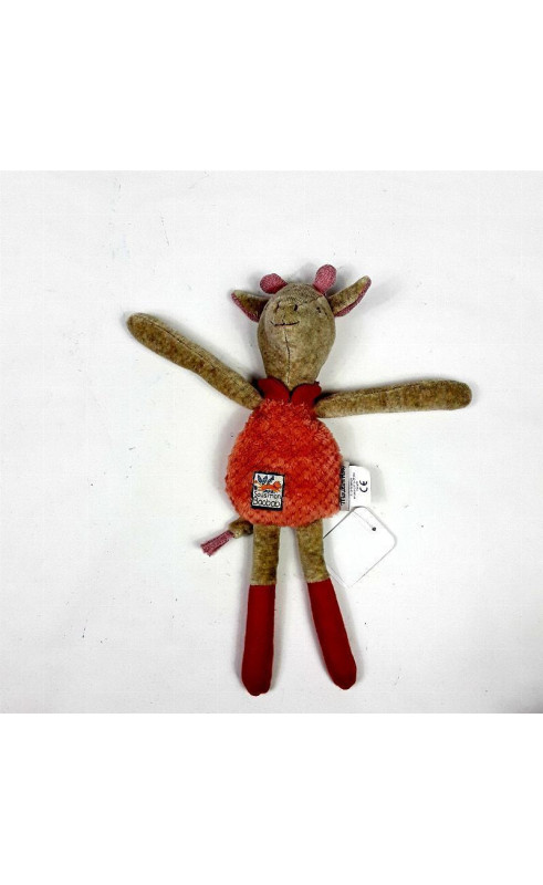 Doudou girafe "Sous mon baobab" gris et rose