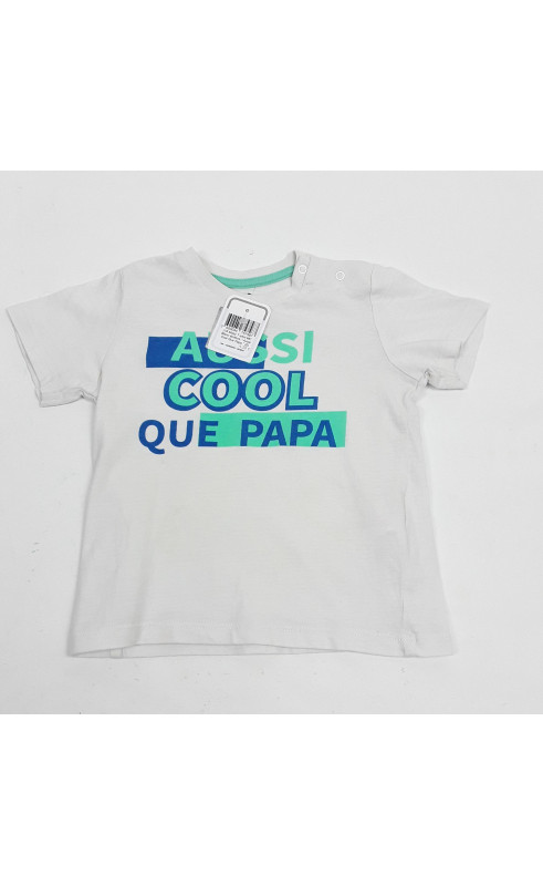 T-shirt MC blanc écriture " aussi cool que papa "