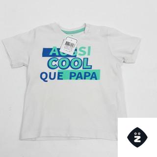 T-shirt MC blanc écriture " aussi cool que papa "