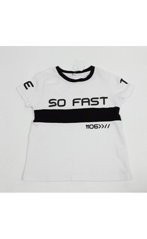 T-shirt blanc "so fastt "