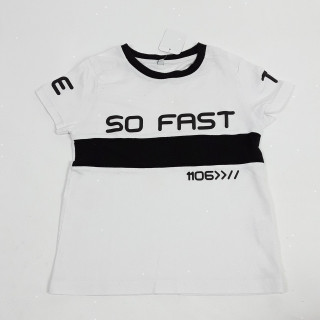 T-shirt blanc "so fastt "