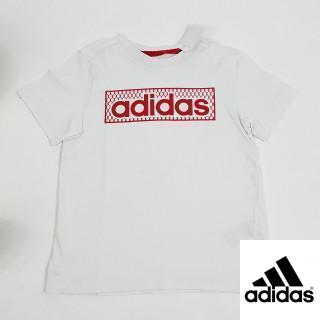 t-shirt mc blanc avec écriture Adidas en rouge