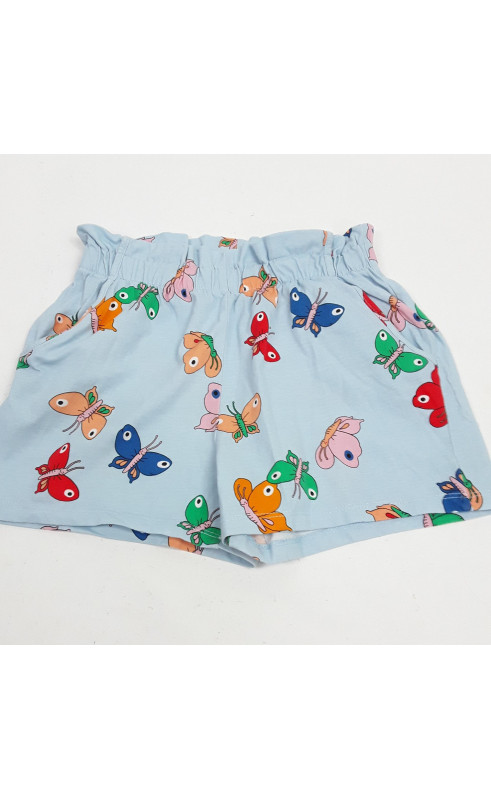 Short bleu motif papillon