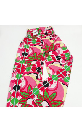 Pantalon à fleurs rouge/rose
