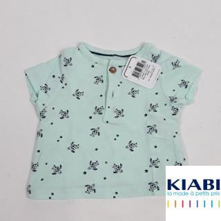 T-shirt MC bleu imprimé tortue