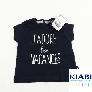 T shirt MC noir j'adore les vacances