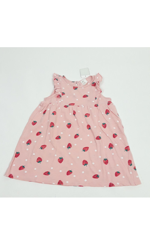 Robe rose motif fraise