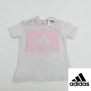 T-shirt MC blanc logo rose