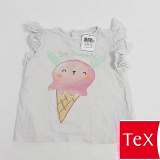 t-shirt blanc mc motif glace " so sweet "