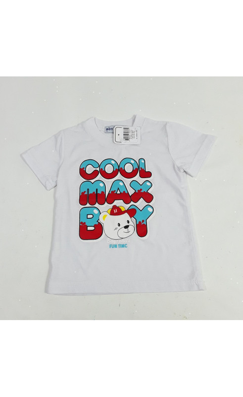 T-shirt MC blanc " cool max boy "