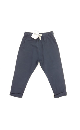 Pantalon bleu lacet gris