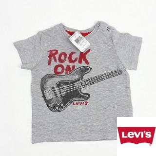 T-shirt gris  imprimé guitare " rock on "