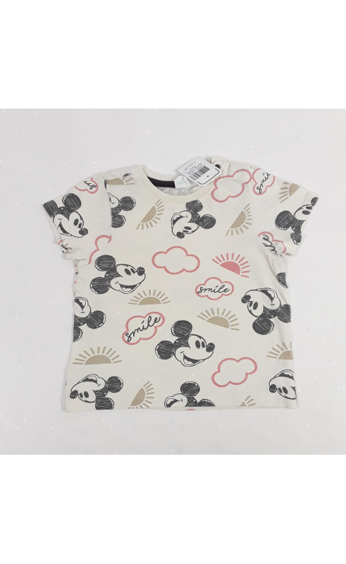 T-shirt MC blanc tete de mickey