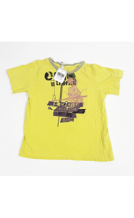 T-shirt MC jaune imprimé DJ