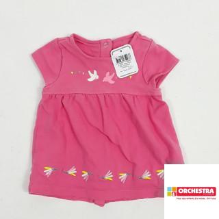 Robe rose imprimé oiseau