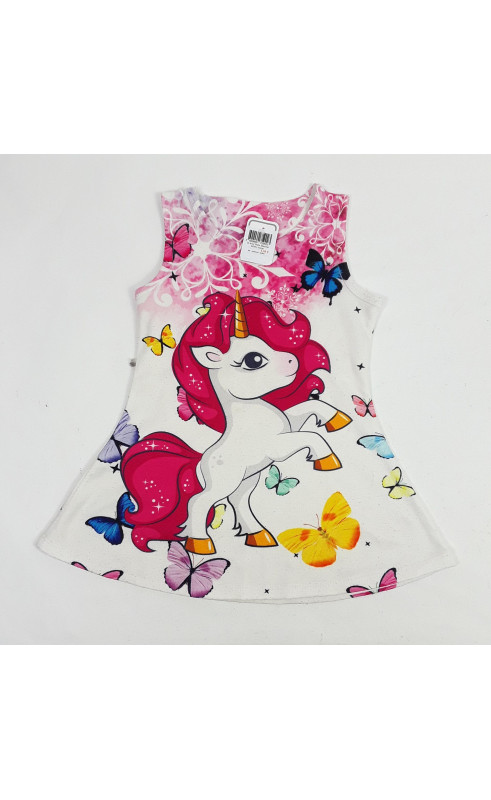 Robe blanche motif licorne