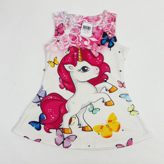 Robe blanche motif licorne