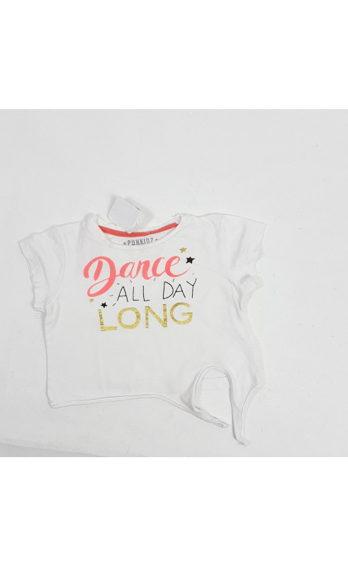 Croq top blanc " dance all day long "