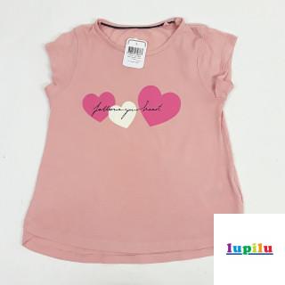 T-shirt rose pale imprimé 3 coeur