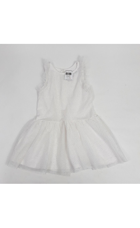 Robe de cérémonie blanche à point argenté