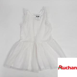 Robe de cérémonie blanche à point argenté