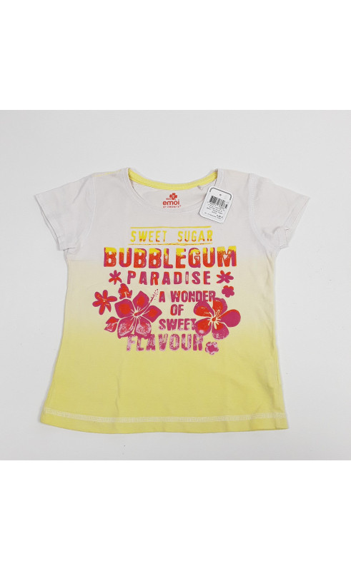 T-shirt MC tie and die jaune et blanc " sweet sugar"