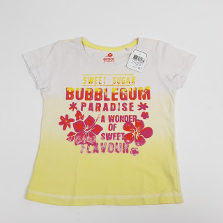 T-shirt MC tie and die jaune et blanc " sweet sugar"