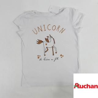 T-shirt MC blanc " unicorn " de mere en fille