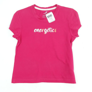 T-shirt rose écriture orange et blanche " energetics "